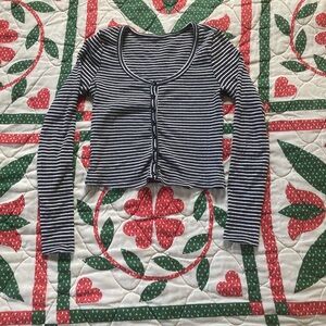 AA striped crop longsleeve shirt